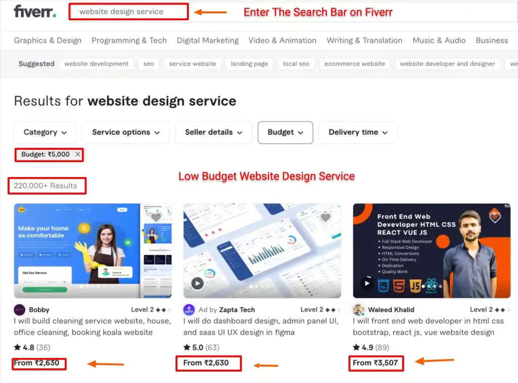 Fiverr Website Design Service